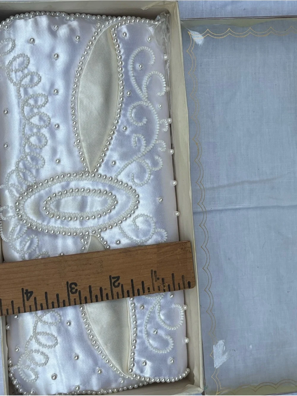 Vintage La Regale Bridal Clutch with Pearls  Flaw